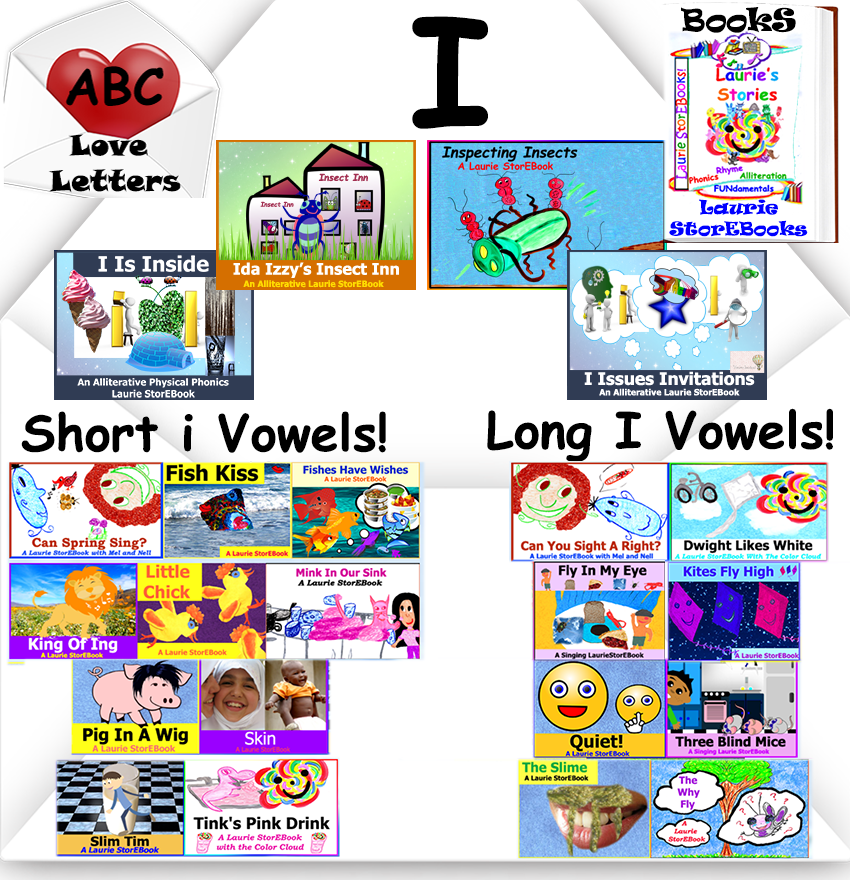 We love Letter I! Alliteration Celebration snd Vowel Laurie StorEBooks!